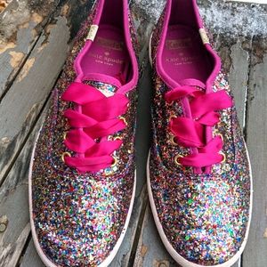Kate Spade For Keds Rainbow Glitter Sneakers 7M